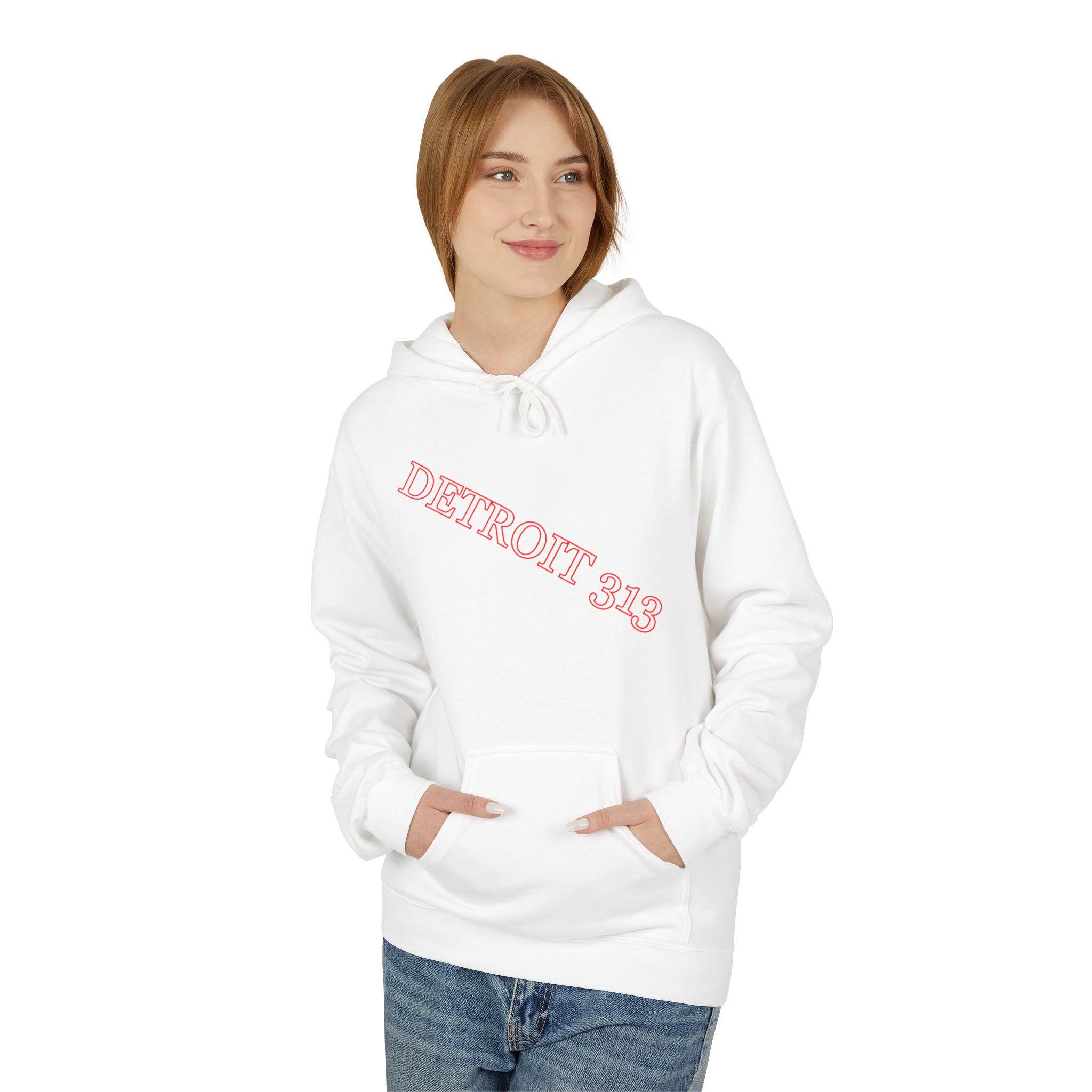 Detroit 313 Pink Script Hoodie - Image 3