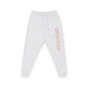 Joggers with Vertical Embroidered Text