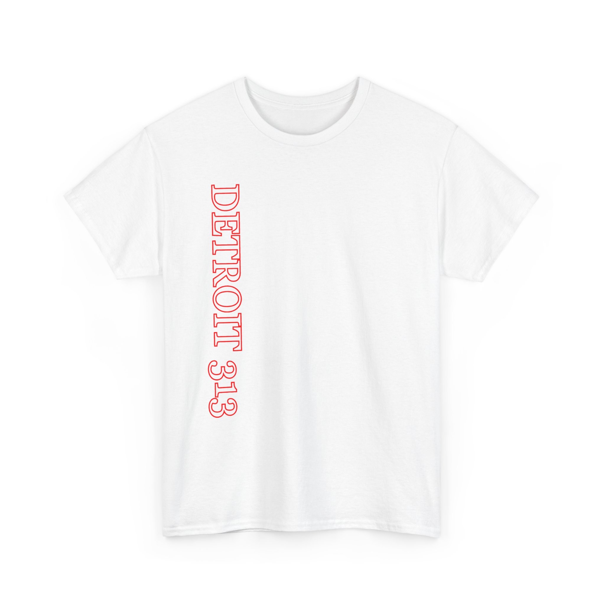 Detroit 313 Vertical Text T-Shirt